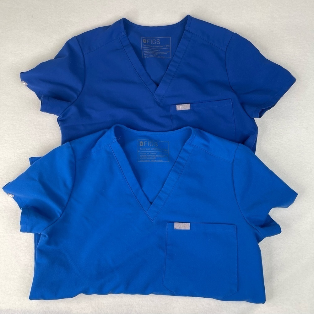 Figs Catarina Scrub Top XXS Winning Blue